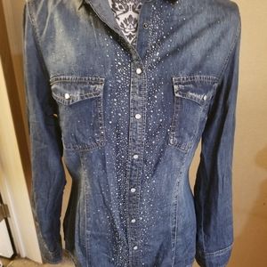 Bling denim shirt